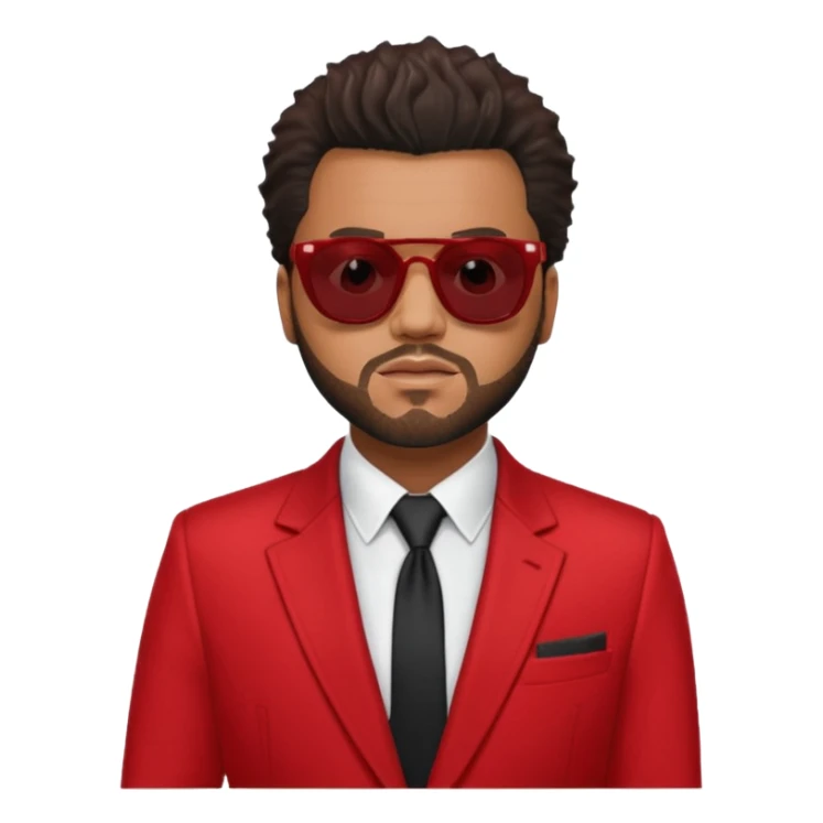 the weeknd in red suit and sunglasses sticker
