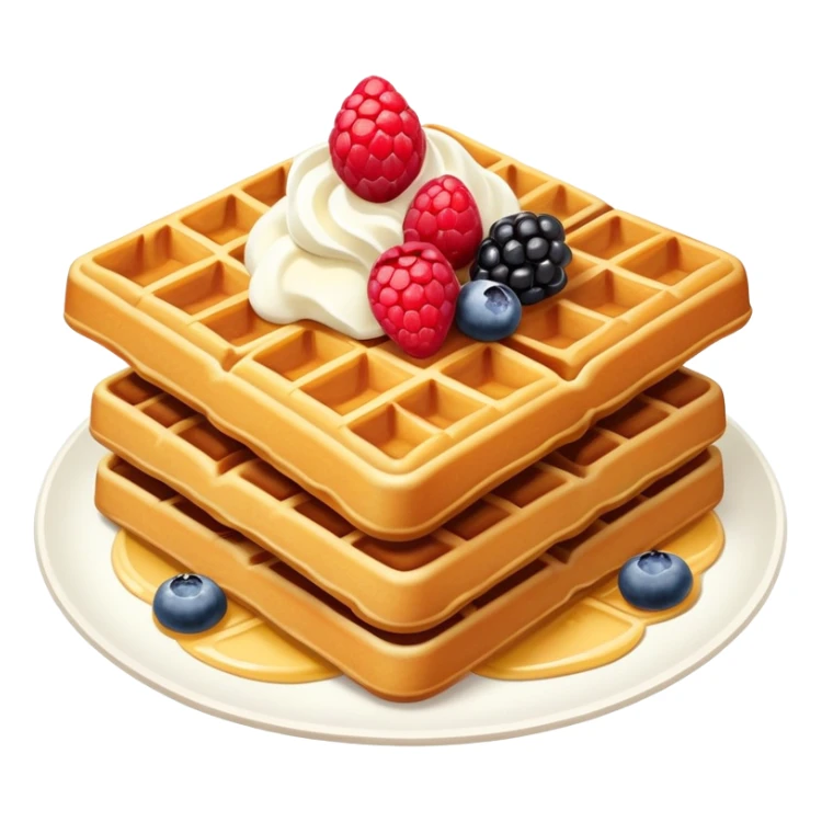 Waffles with milky cream and berries sticker