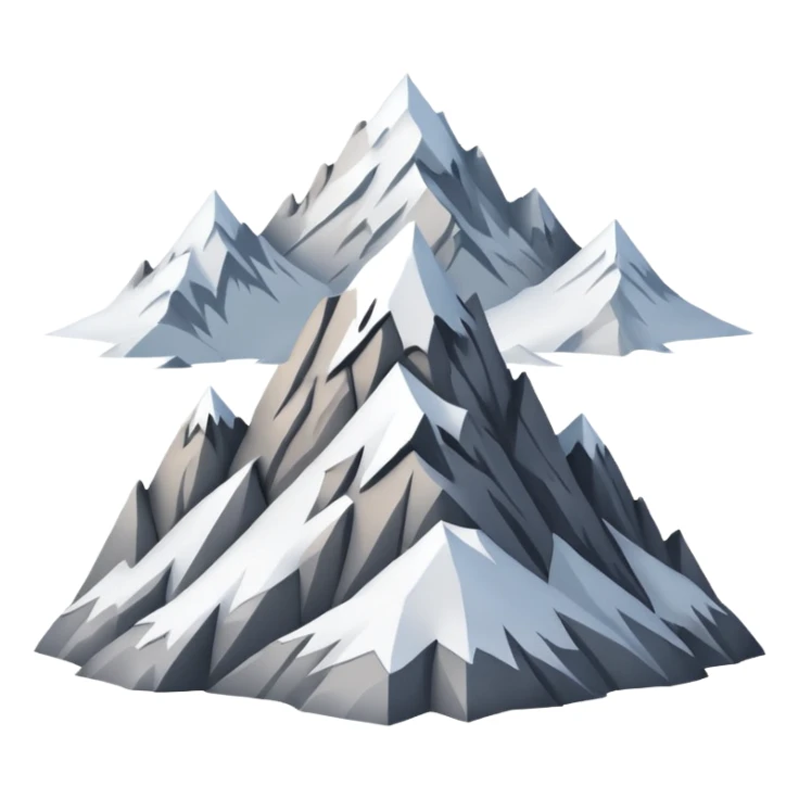 mountain with lots of visible snow, light colors, simple sticker