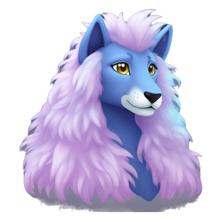 Shiny Fluffy Long Mane Anthro Sona Nebula Fakemon sticker