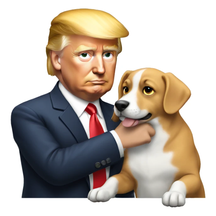 Donald trump petting dog sticker