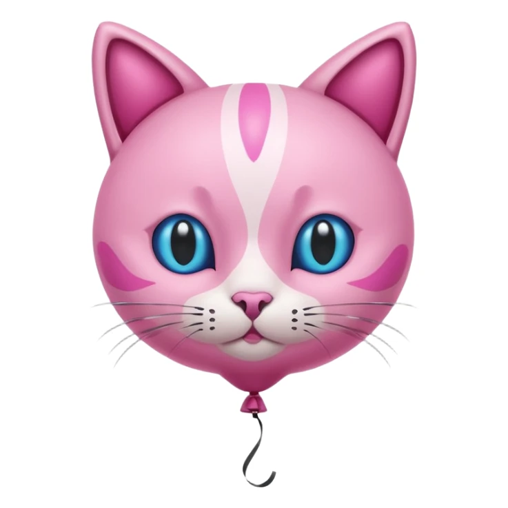 Make a pink cat with a balloon head, no the head is a balloon with the details of the cat head on the balloon head, make the body visible enough to where it’s big enough to be roughly the size of a cat body sticker