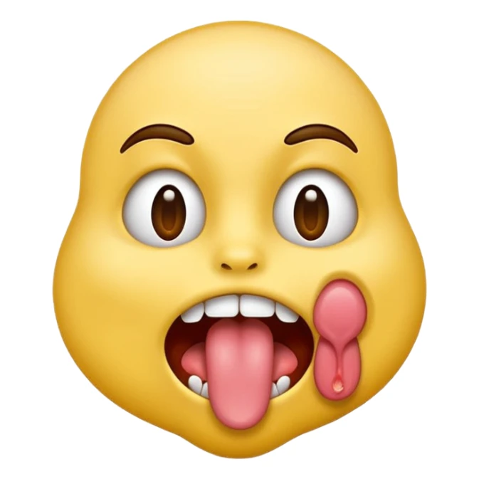 An emoji sticking there tongue out and chocking themselves  sticker