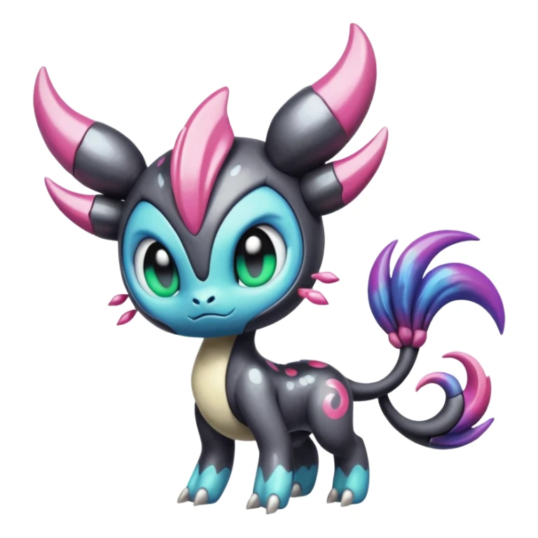 Colorful Shiny Edgy Cool Badass Painted Splashed Exotic Meloetta-Palkia-Stitch-Fakémon-creature-hybrid sticker