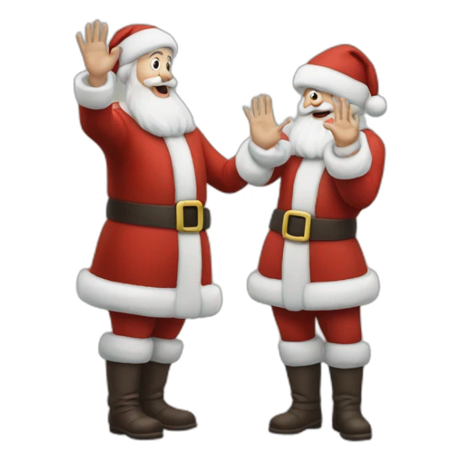 Full height Actively gesturing with hands pale skin Santa Claus sticker