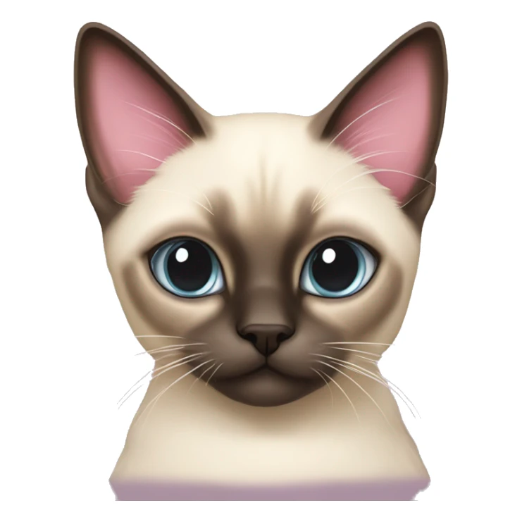 Long hair Siamese cat with pastel pink bow sticker