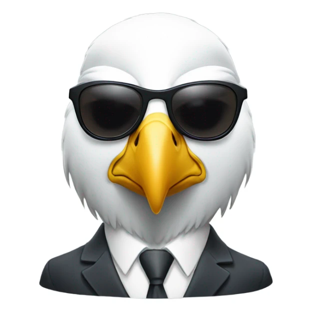 Bald eagle in suit and sunglasses no hat sticker