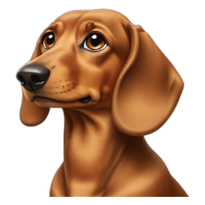 Dog head reality dachshund Looks to the left side 180 Degrees sticker