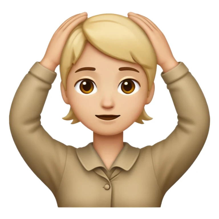 Emoji with hand covering neck across sticker