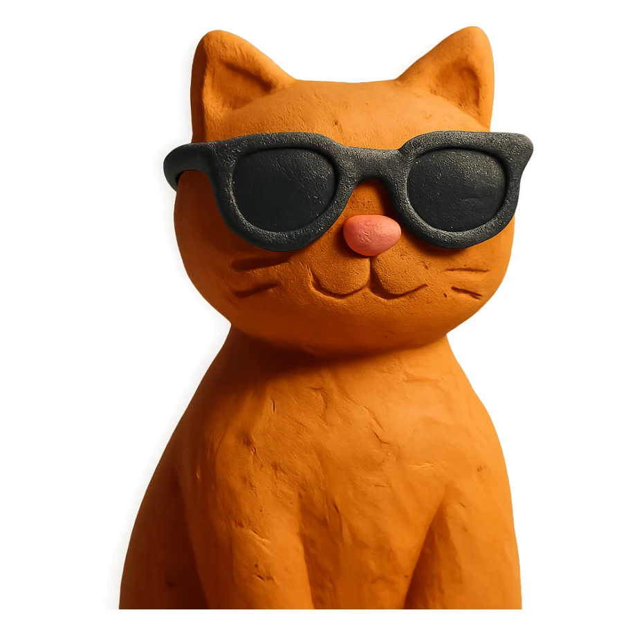 claymation style cat wearing sunglasses sticker