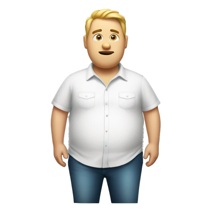 white fat dude whole body with shirt that says “harris” sticker