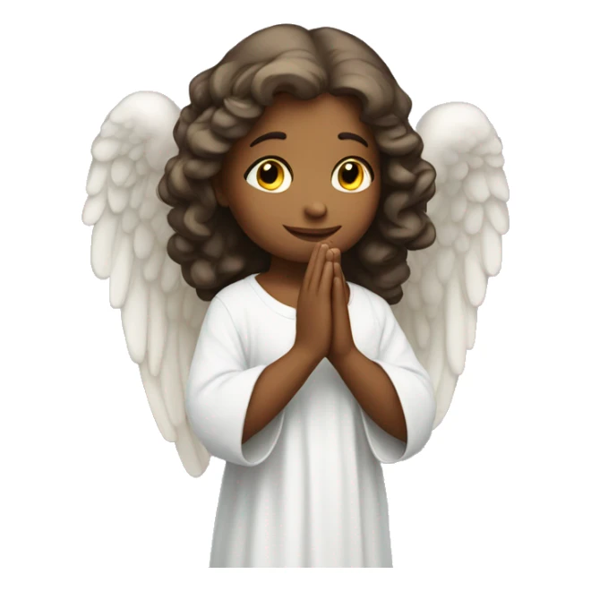 Beautiful angel praying with a halo sticker