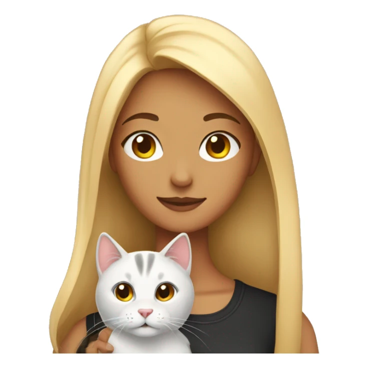 Girl with her cat  sticker