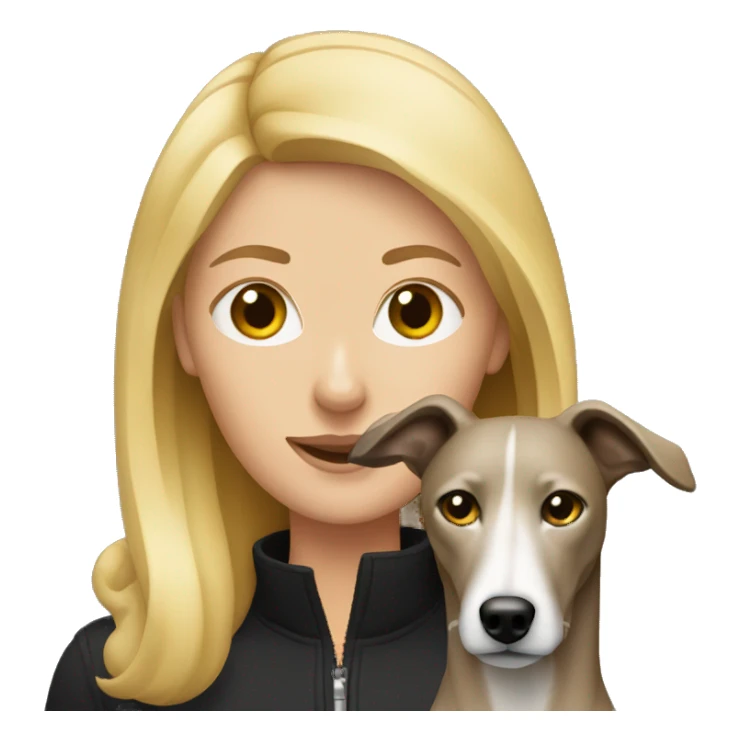 Blonde women with dark black greyhound dog sticker