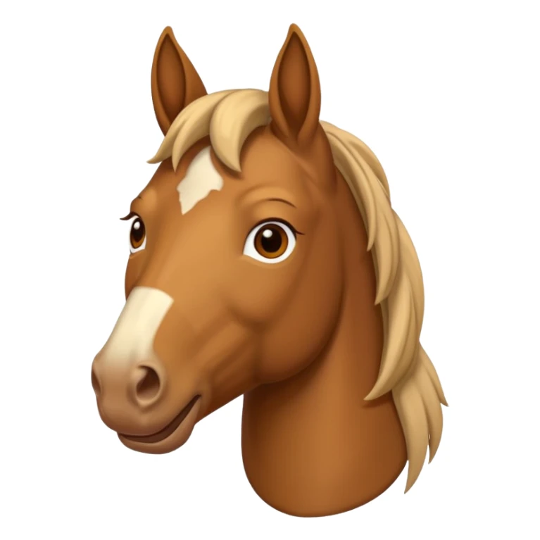 iOS looking horse mixed with a human portrait emoji sticker