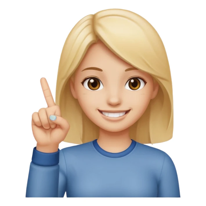 Girl holding up the middle finger smiling sticker