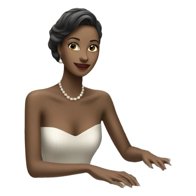 elegant lady playing the grand piano sticker