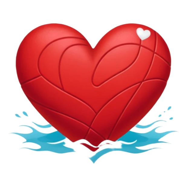 Natación  y voley en un corazón de color  sticker