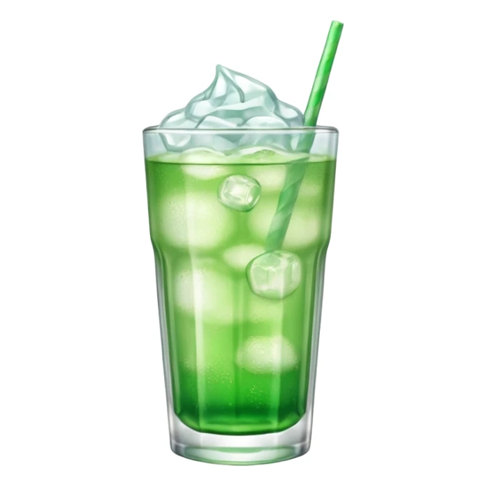 Japanese cream soda green on a glass with ice sticker