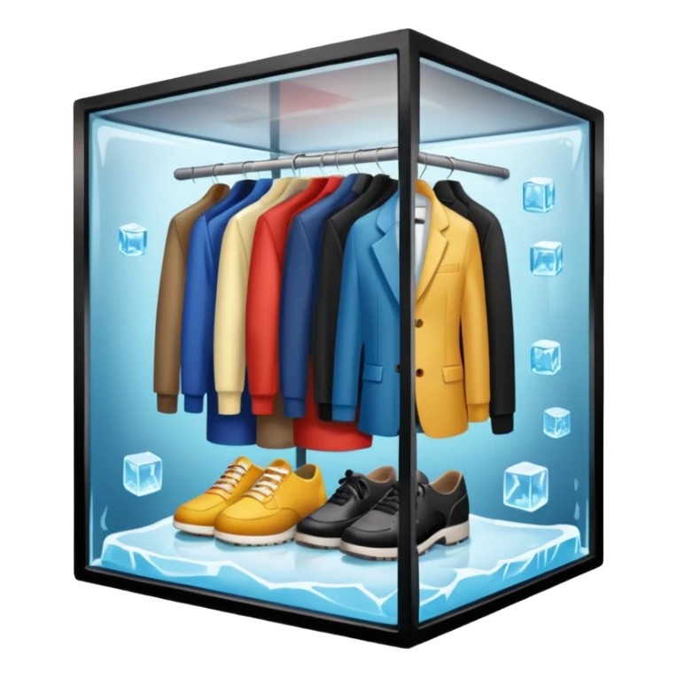 closet inside a large ice cube sticker