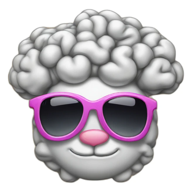 the brain from pinky and the brain with crown, sunglasses and MVP board sticker