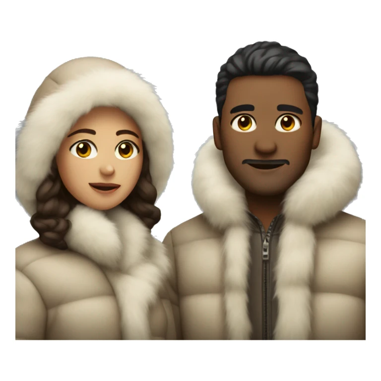 couple in fur coat sticker