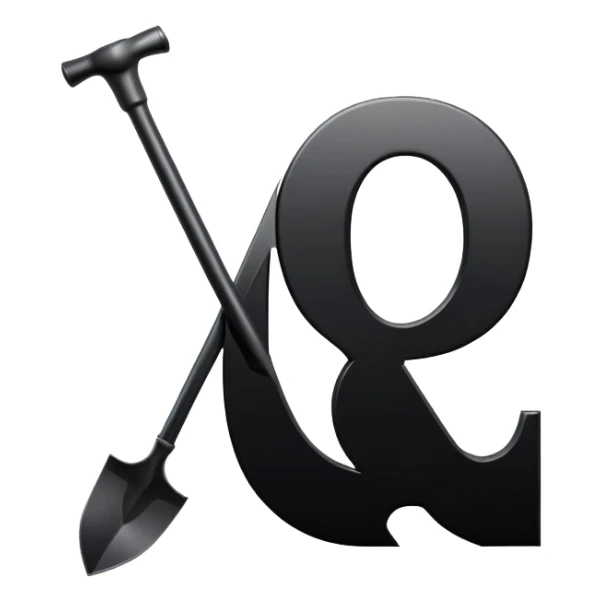 Capital Q letter in a black spade card suit symbol sticker