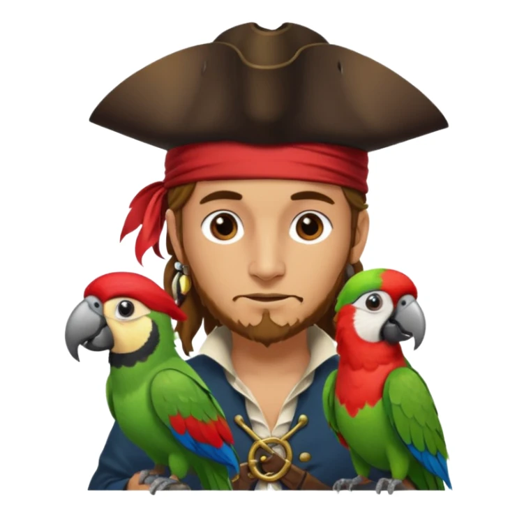 pirate and parrot sticker