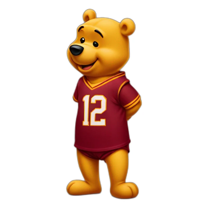 Winnie-the-Pooh wearing red cleveland cavaliers jerssey sticker
