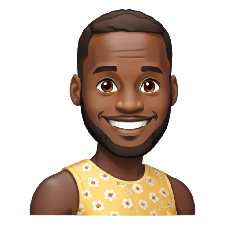 Lebron James smiling in a dress sticker