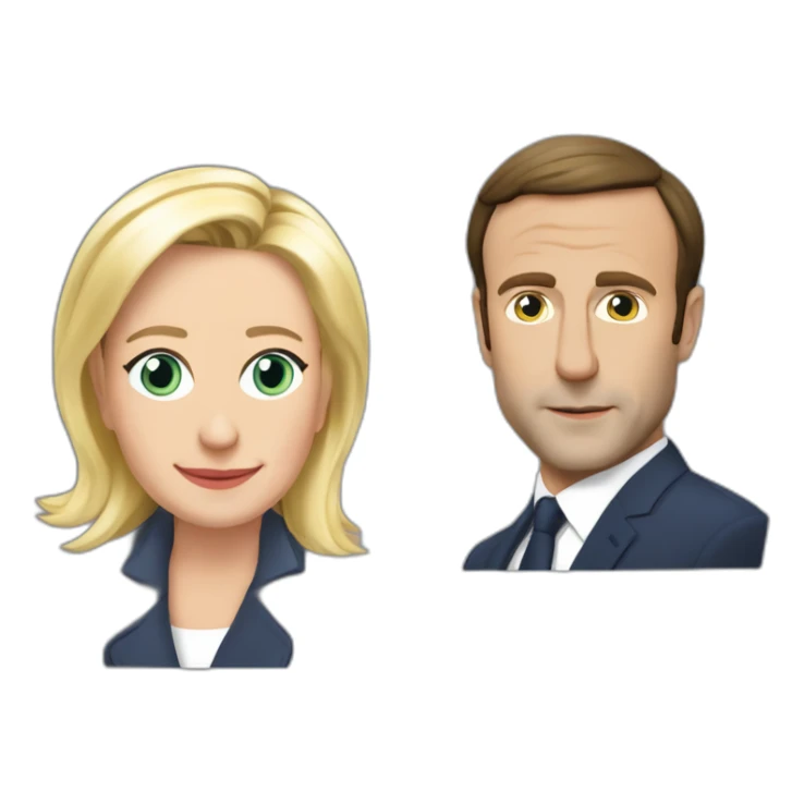 Macron qui soulève marine lepen sticker