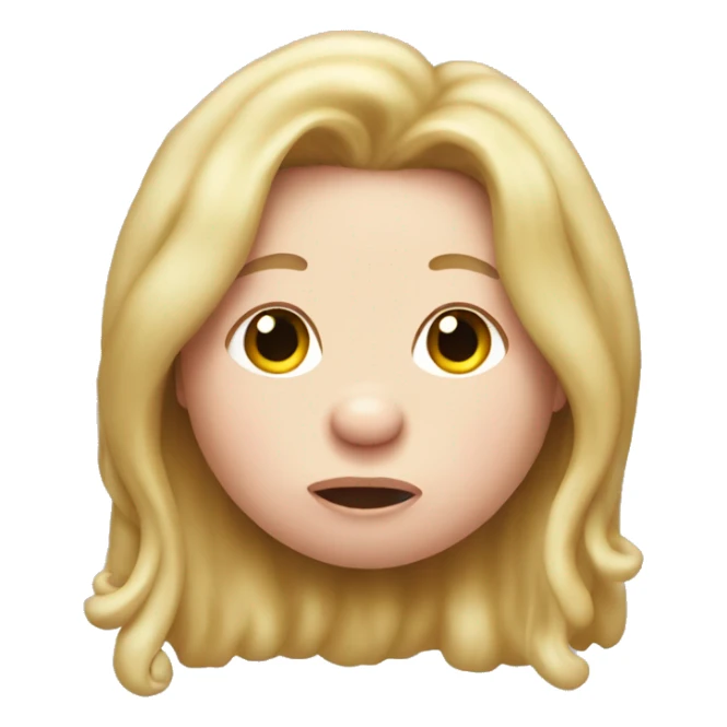 greasy pig with long blonde hair sticker