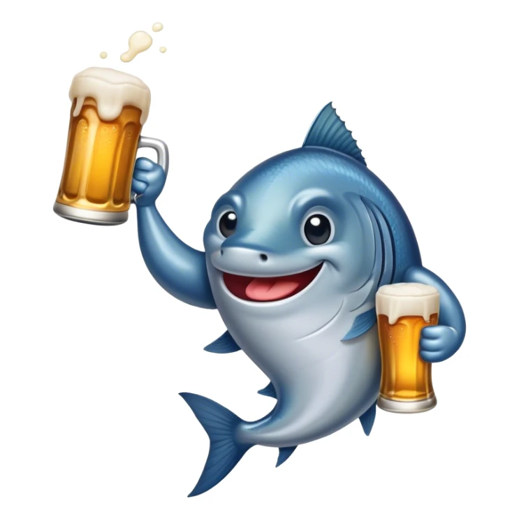 Steelhead with arms holding a beer sticker