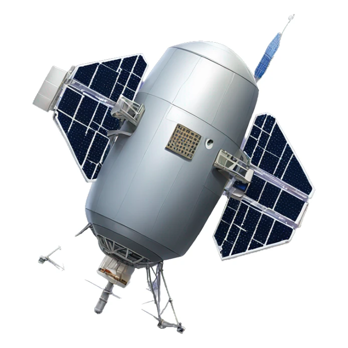 artificial satellite with radio antenna controlled by artificial intelligence sticker