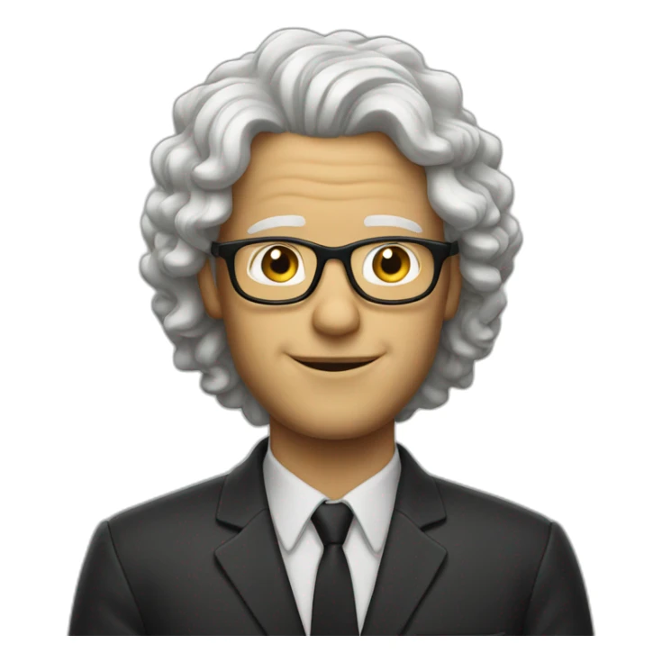 White man with golden curly hair and glasses sticker