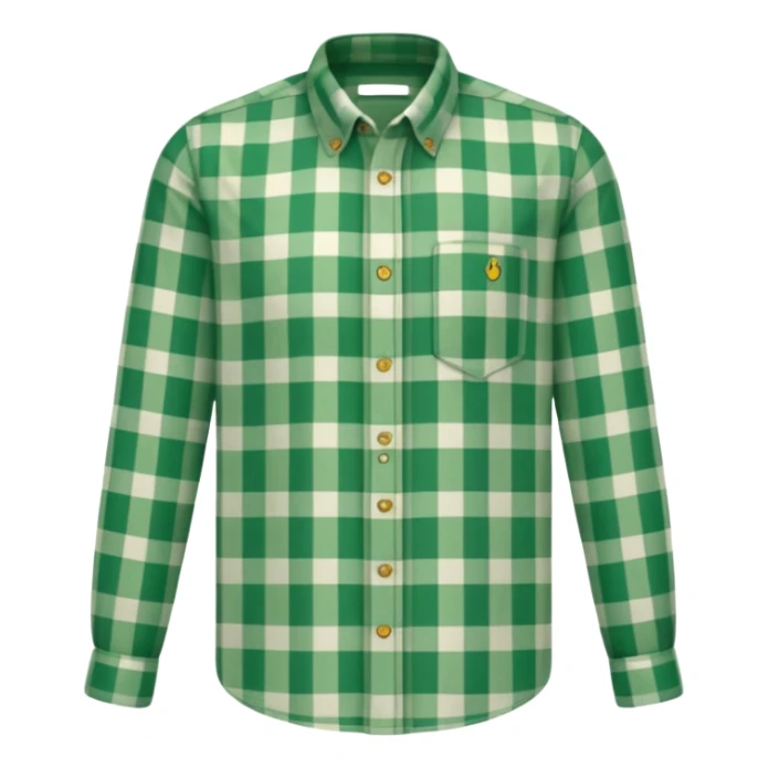 Camisa manga longa xadrez verde sticker