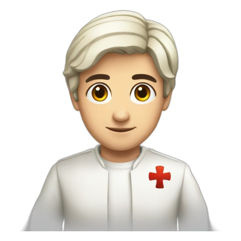 Andrea Montella seriously blessing like the popewith doctor dress sticker