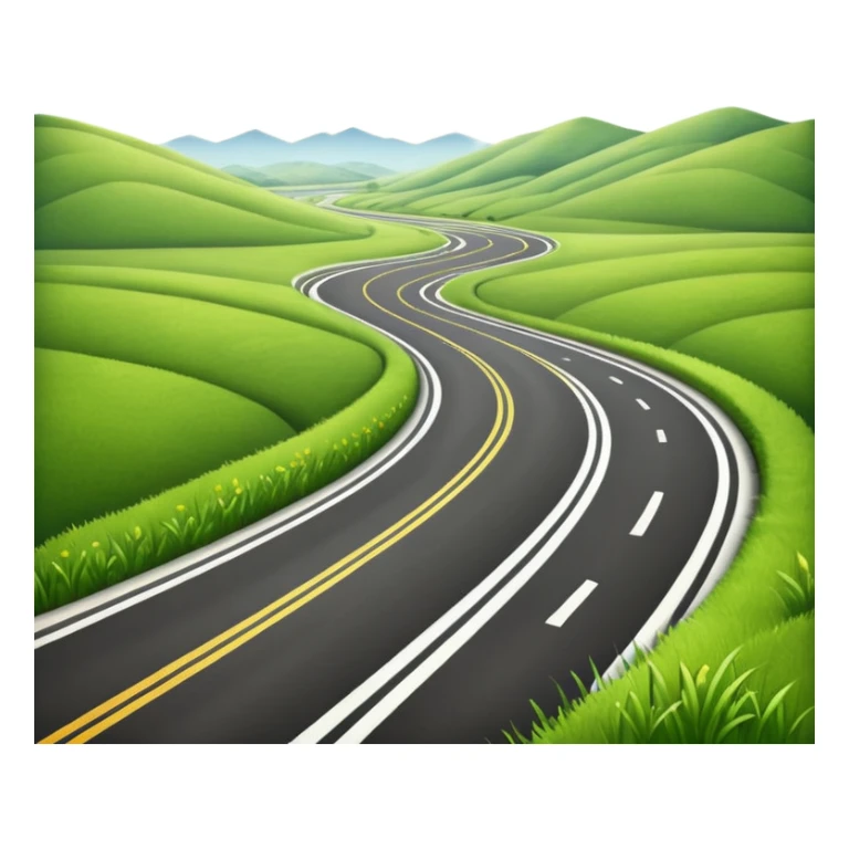 wide highway with Grass on the sides emoji sticker