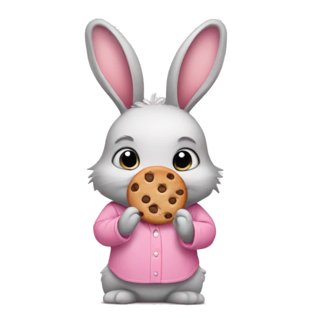 Bunny wearing shirt pink with cookies sticker