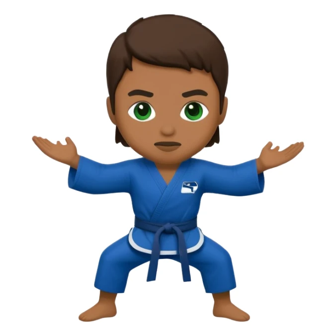 Karate Emoji with Seattle Seahawks Colors sticker