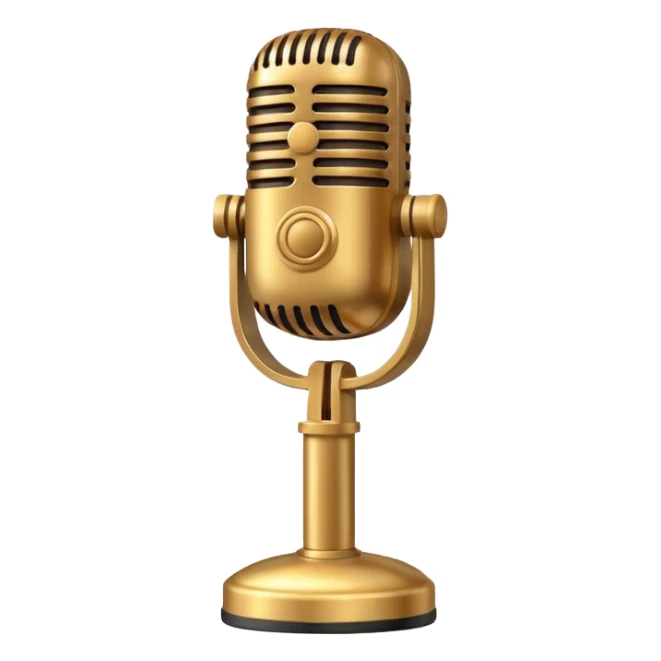 Vintage gold and brown Microphone sticker