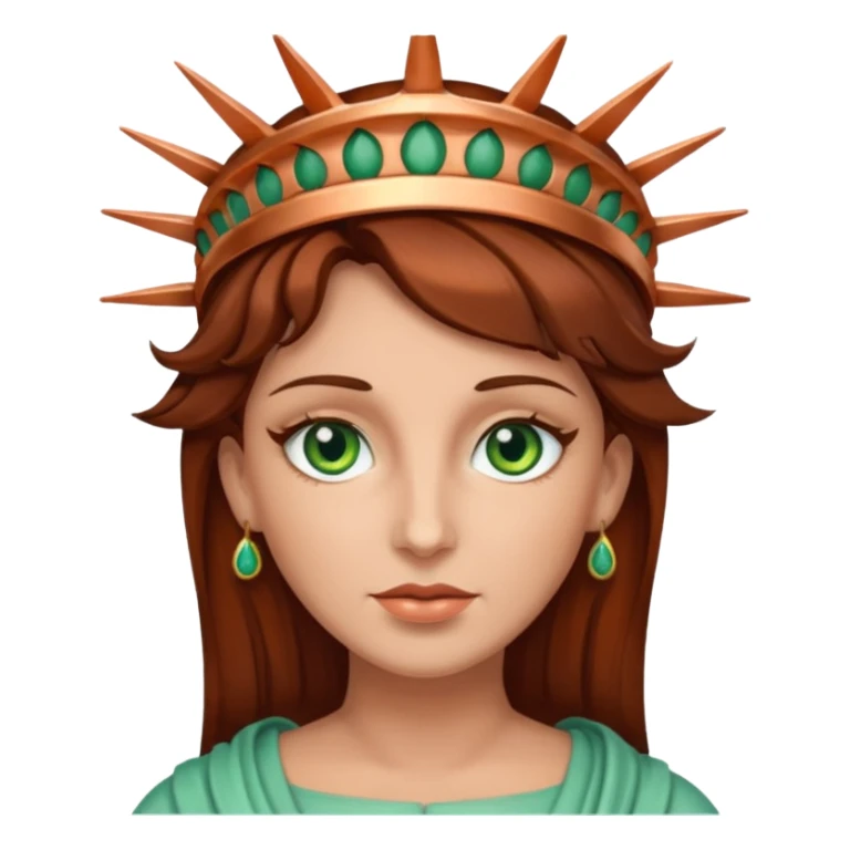 Lady Liberty with green eyes, brown hair sticker