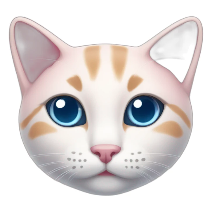 Light pink cat with blue eyes and dark pink nose sticker