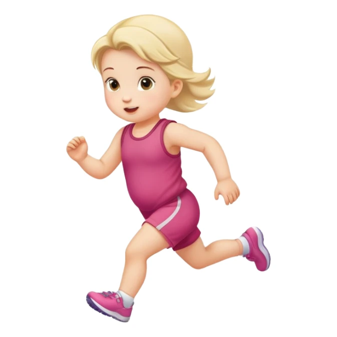 running 1 year old girl infant sticker