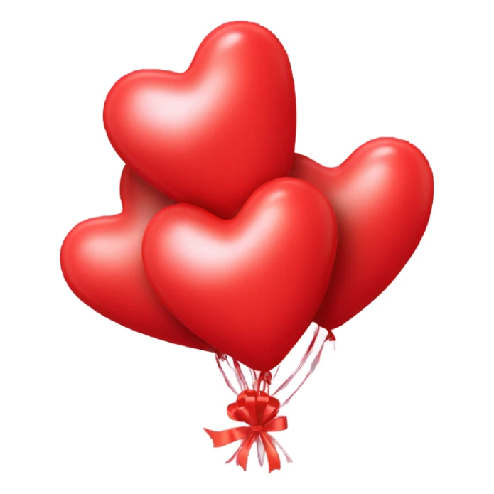 Bouquet of red heart balloons  sticker