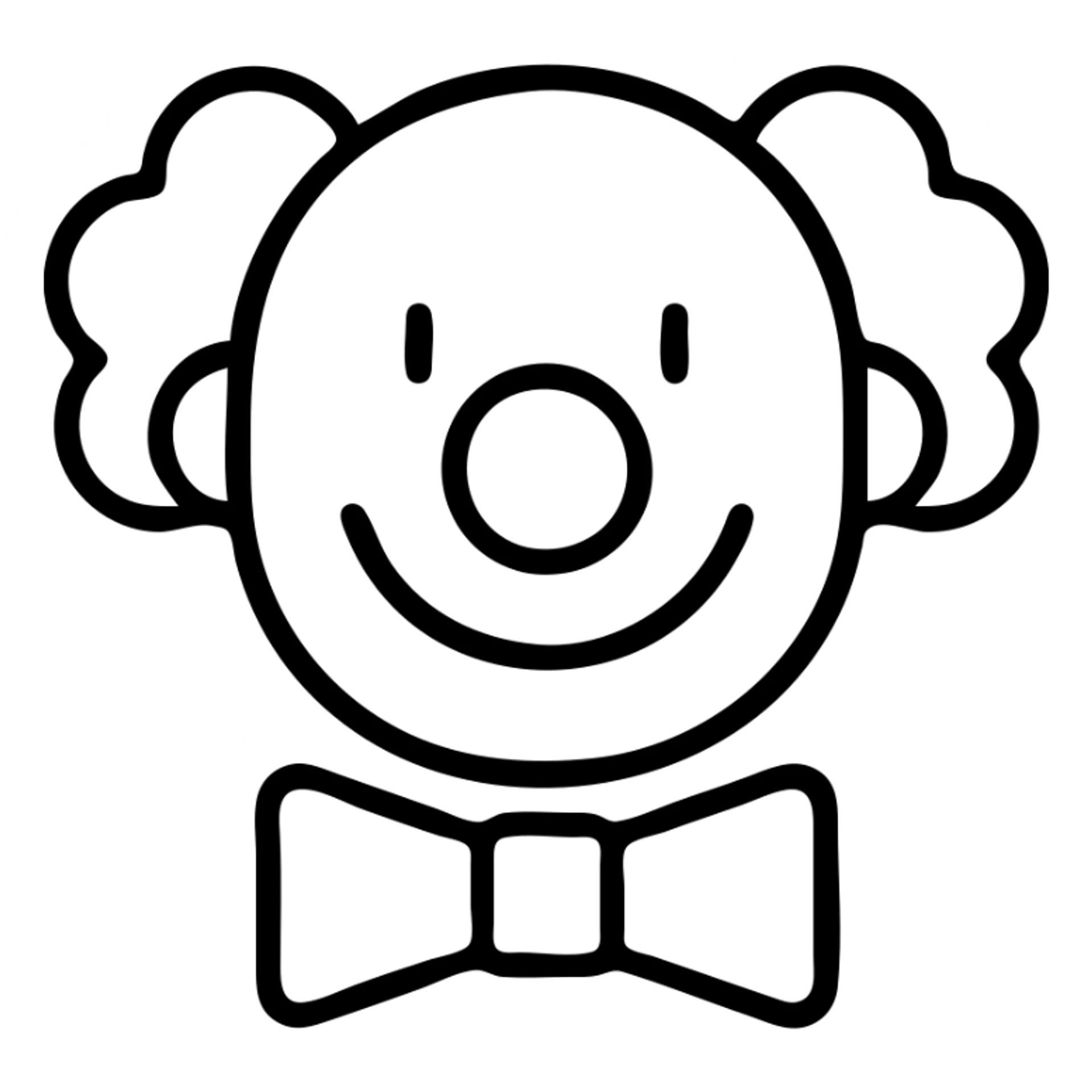 circus clown with colorful hair, big red nose, and bow tie sticker