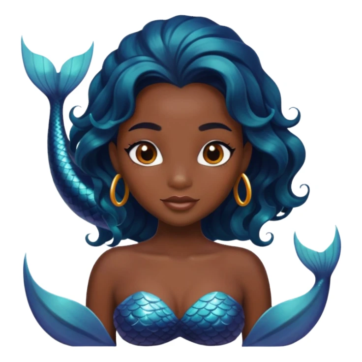 black mermaid with dark skin sticker
