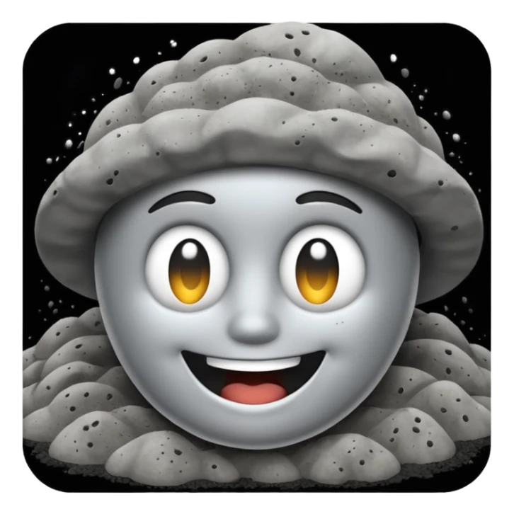 a pile of ash and dust smiling sticker