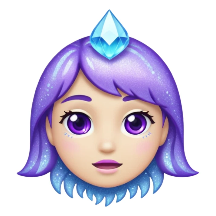 glitter frost cian and purple sticker