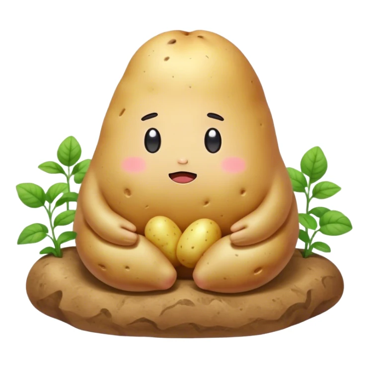 kawaii sanrio meditating potato landscape sticker